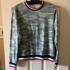SOL Angeles EUC Woman’s Camo Sweatshirt with Red, White and Blue trim size XS